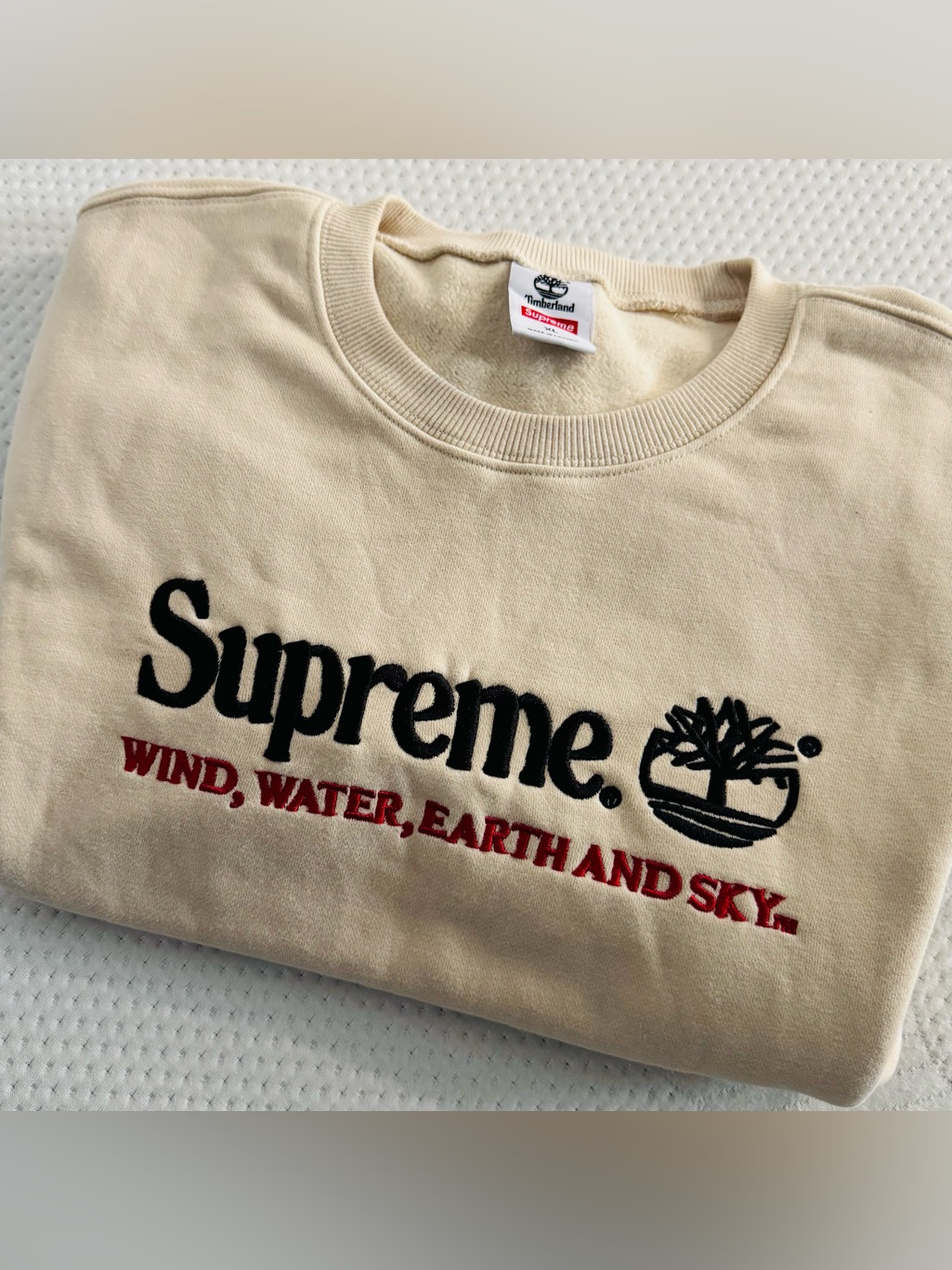 Supreme X Timberland Wind Water Earth Sky Crewneck Sweatshirt Xl Rare Collab